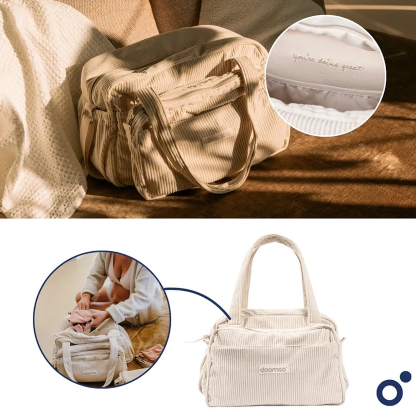 Sac à langer Fluffy Corduroy Beige