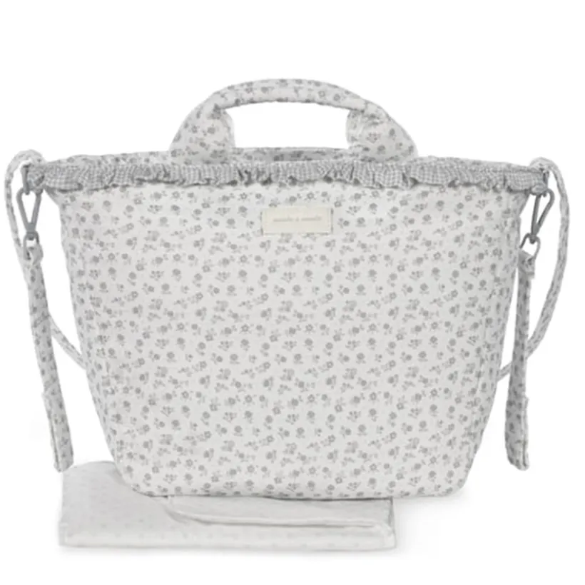 Sac à langer Little Bloom Fleurs Gris