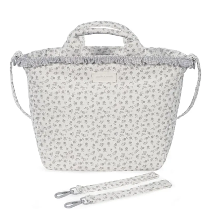 Sac à langer Little Bloom Fleurs Gris