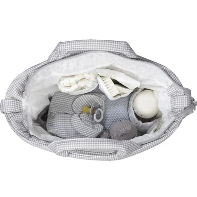 Sac à langer Little Bloom Vichy Gris
