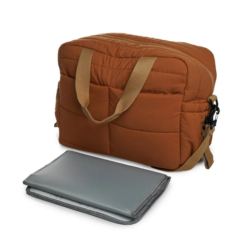 Sac à langer matelassé avec tapis Pluméa ocre
