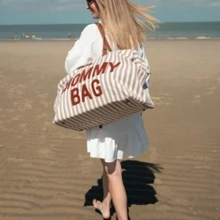 Sac à langer Mommy Bag Rayures Nude Terracotta