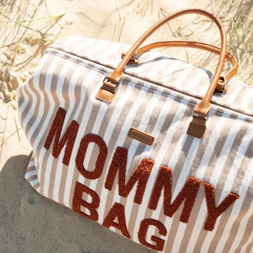 Sac à langer Mommy Bag Rayures Nude Terracotta