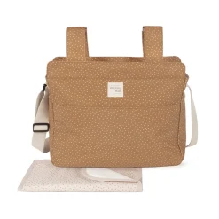 Sac à langer à pois Poppy cannelle + tapis