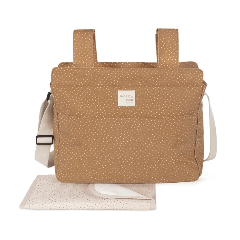 Sac à langer à pois Poppy cannelle + tapis