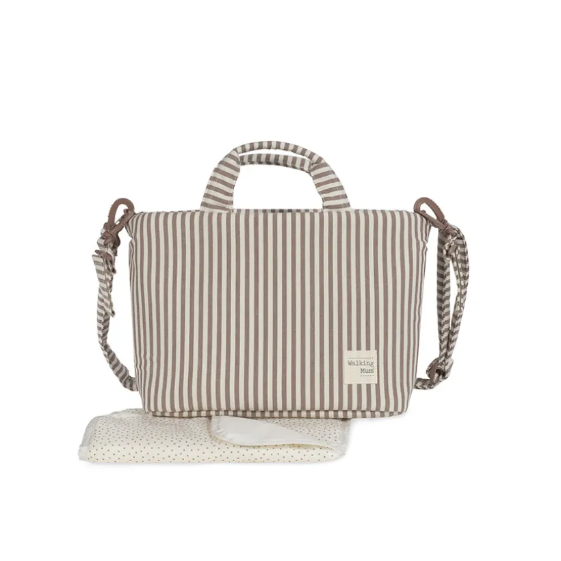 Sac à langer Praliné à rayures - Moka