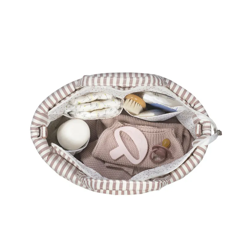 Sac à langer Praliné à rayures - Moka