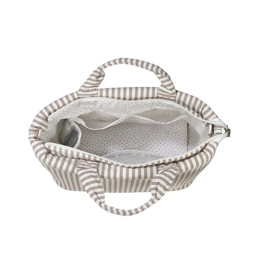 Sac à langer Praliné à rayures - Moka