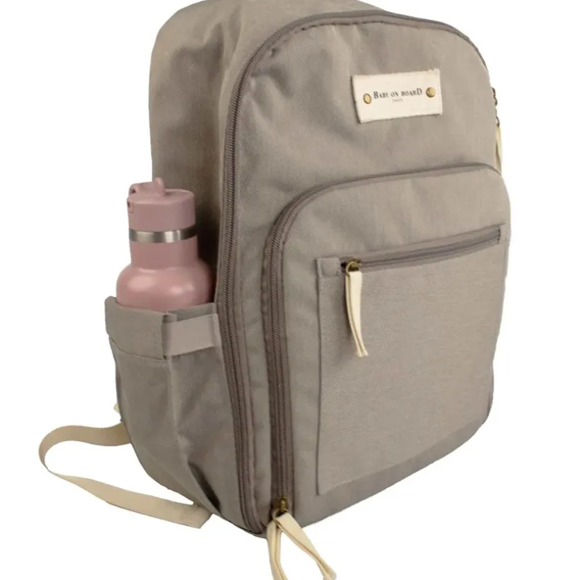 Sac à langer/sac à dos Agathe - Gris/beige