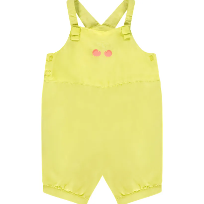 Salopette courte avec broderie cerises pour bébé fille