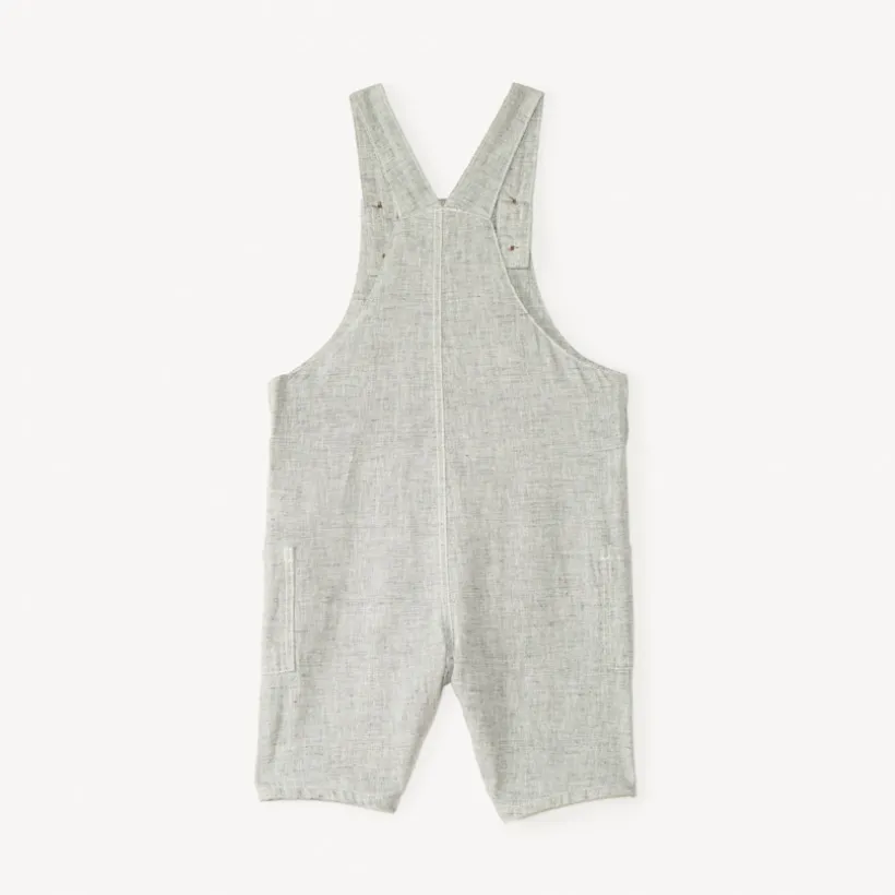 Salopette courte en toile chinée pour bébé garçon