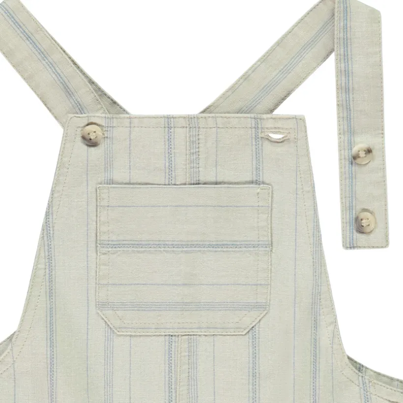Salopette courte en toile rayée pour bébé garçon