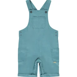 Salopette courte en toile slub uni pour bébé garçon