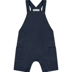Salopette courte en toile unie pour bébé garçon