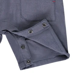 Salopette courte en toile unie avec broderie pour bébé garçon