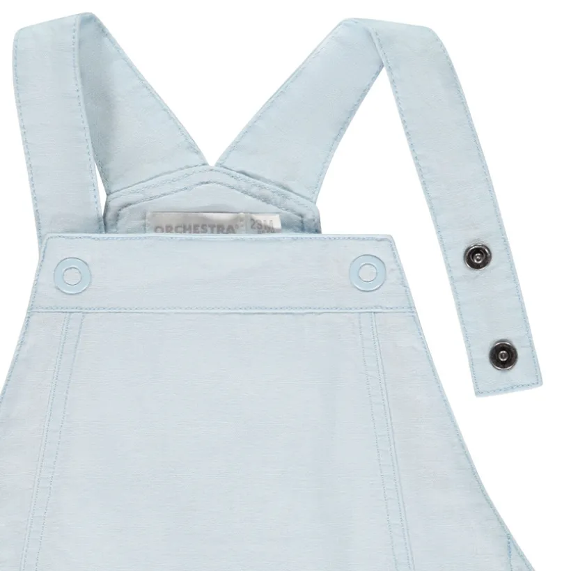 Salopette courte en toile unie pour bébé garçon