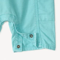 Salopette courte en toile uni pour bébé garçon