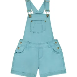 Salopette courte en toile unie pour fille