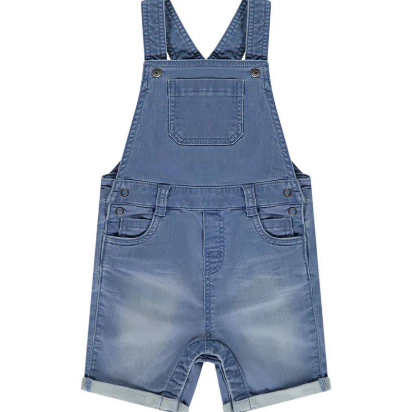 Salopette courte uni en denim pour bébé garçon