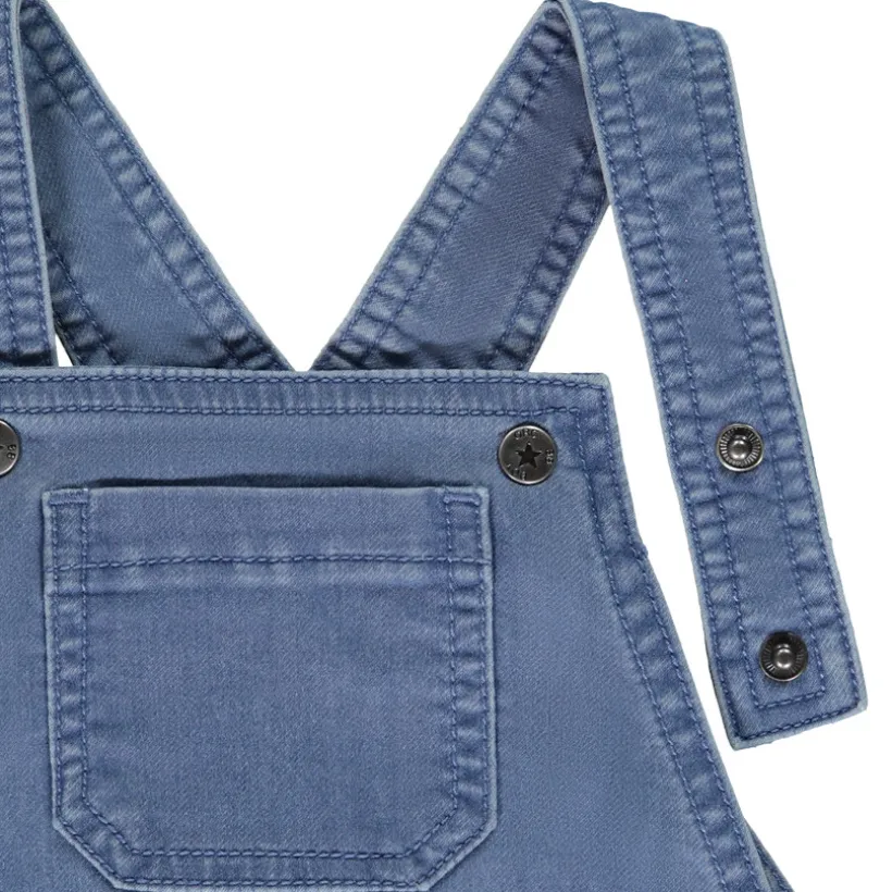 Salopette courte uni en denim pour bébé garçon