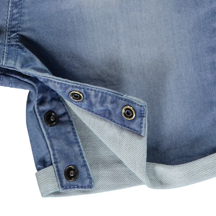 Salopette courte uni en denim pour bébé garçon