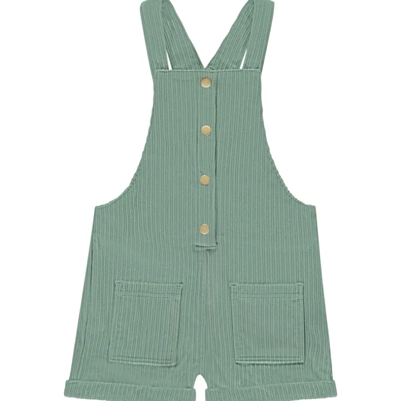 Salopette courte uni en velours pour fille