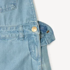 Salopette jupe-short en denim pour fille