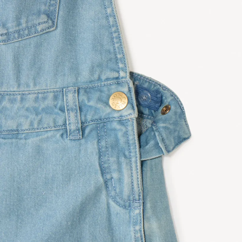 Salopette jupe-short en denim pour fille