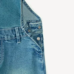 Salopette longue coupe large en jean pour fille