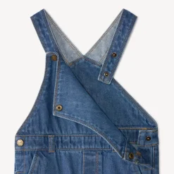 Salopette longue en jean motif baleine pour bébé garçon