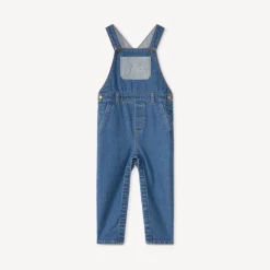 Salopette longue en jean motif baleine pour bébé garçon