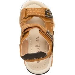 Sandale camel à double velcros pour bébé garçon