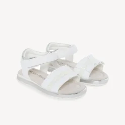 Sandales blanches à brides drapées pour fille