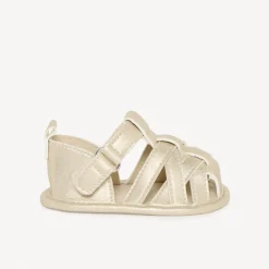 Sandales à brides dorées texturées pour bébé fille