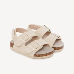 Sandales à double boucles avec lanière à scratch rose pour fille