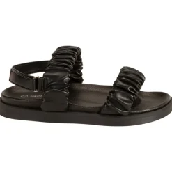 Sandales en simili cuir à grosses brides effet plissé pour fille
