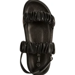 Sandales en simili cuir à grosses brides effet plissé pour fille