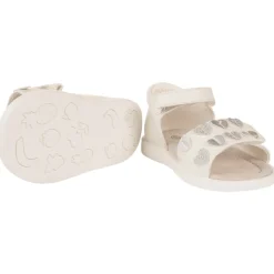 Sandales ouvertes et scratchées à cœurs pour bébé fille