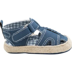 Sandales souples avec doublure vichy et semelle effet paille