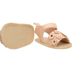 Sandales velcro avec patchs fleurs et rivets pour bébé fille