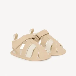 Sandales velcro beige pour bébé garçon