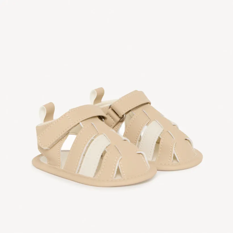 Sandales velcro beige pour bébé garçon