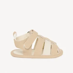 Sandales velcro beige pour bébé garçon