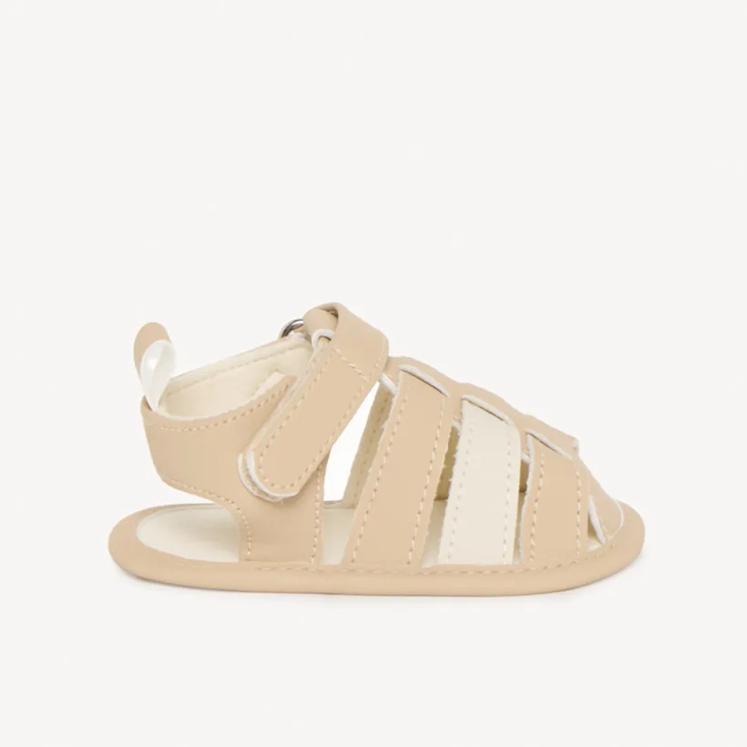 Sandales velcro beige pour bébé garçon