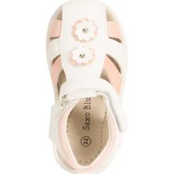 Sandales velcro bicolores à fleurs pour bébé fille