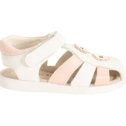 Sandales velcro bicolores à fleurs pour bébé fille
