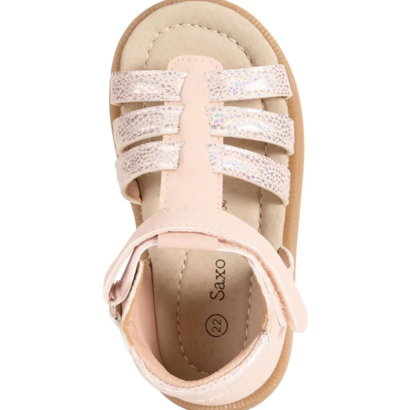 Sandales velcro à brides irisées fantaisie pour bébé fille