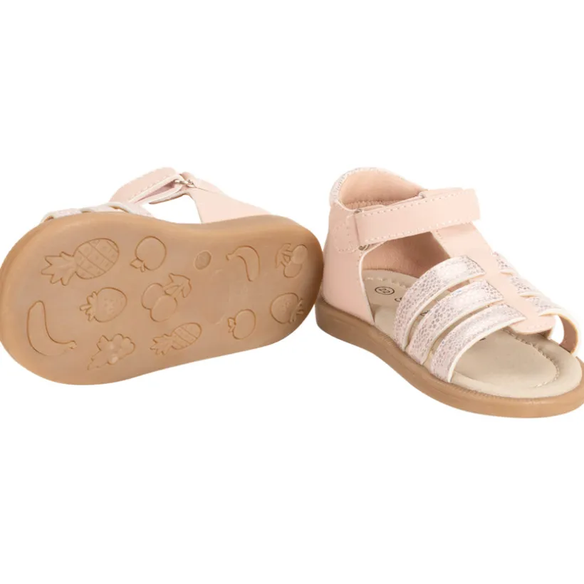 Sandales velcro à brides irisées fantaisie pour bébé fille