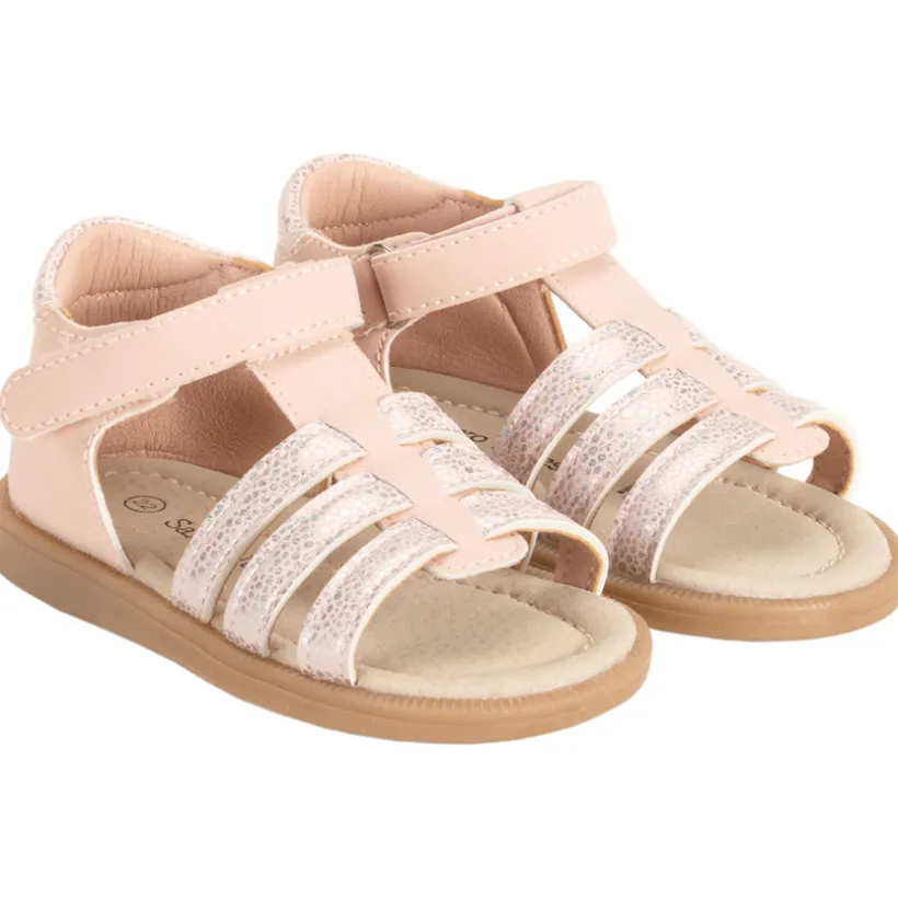 Sandales velcro à brides irisées fantaisie pour bébé fille