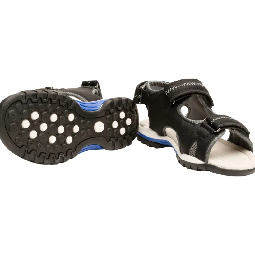 Sandales velcro en simili cuir avec détails bleus pour garçon